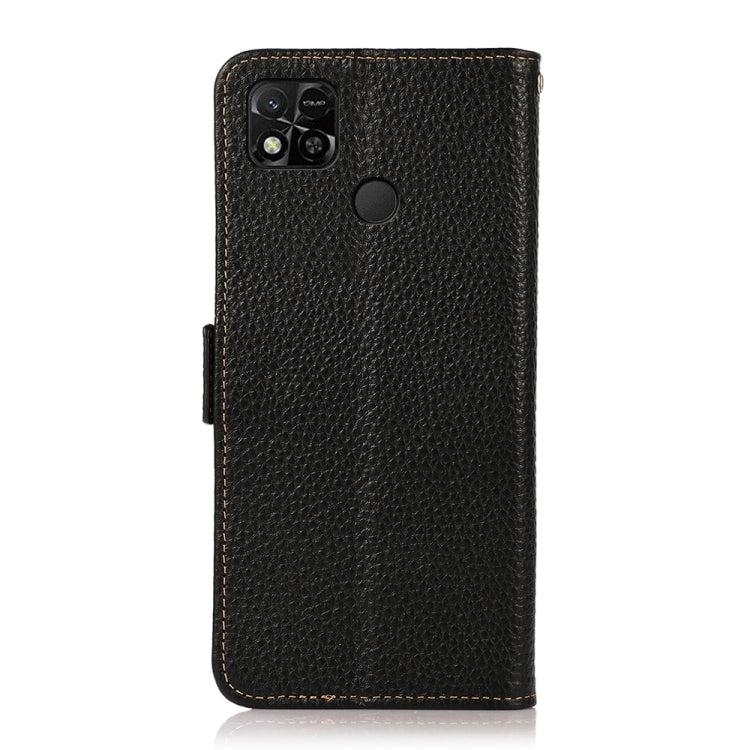 KHAZNEH Side-Magnetic Litchi Genuine Leather RFID Phone Case