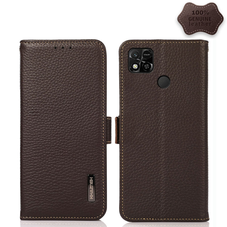 KHAZNEH Side-Magnetic Litchi Genuine Leather RFID Phone Case