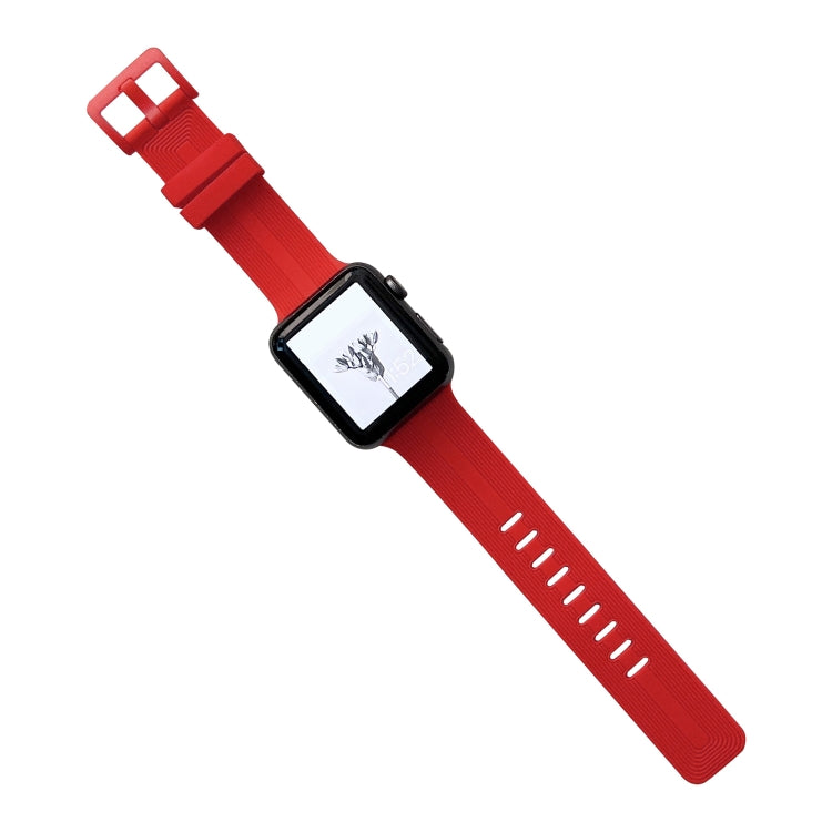 Thread Silicone Watchband For Apple Watch Series, 7 41mm / 6&SE&5&4 40mm / 3&2&1 38mm, 7 45mm / 6&SE&5&4 44mm / 3&2&1 42mm
