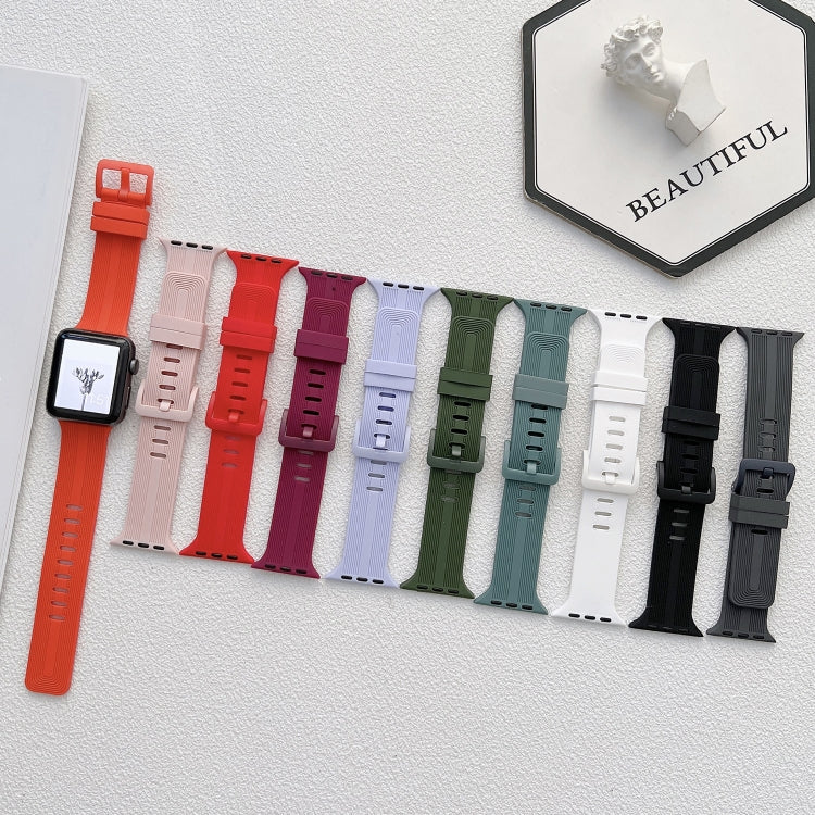 Thread Silicone Watchband For Apple Watch Series, 7 41mm / 6&SE&5&4 40mm / 3&2&1 38mm, 7 45mm / 6&SE&5&4 44mm / 3&2&1 42mm