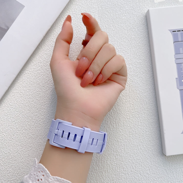 Thread Silicone Watchband For Apple Watch Series, 7 41mm / 6&SE&5&4 40mm / 3&2&1 38mm, 7 45mm / 6&SE&5&4 44mm / 3&2&1 42mm