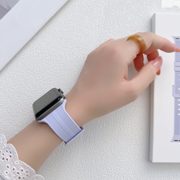 Thread Silicone Watchband For Apple Watch Series, 7 41mm / 6&SE&5&4 40mm / 3&2&1 38mm, 7 45mm / 6&SE&5&4 44mm / 3&2&1 42mm