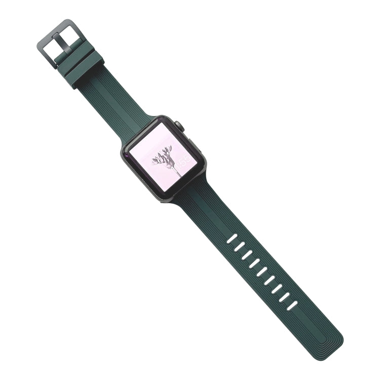 Thread Silicone Watchband For Apple Watch Series, 7 41mm / 6&SE&5&4 40mm / 3&2&1 38mm, 7 45mm / 6&SE&5&4 44mm / 3&2&1 42mm