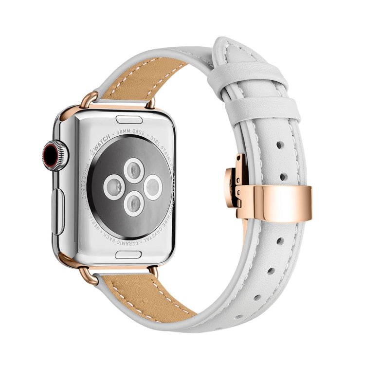 Slimming Butterfly Buckle Watchband For Apple Watch Series, 7 41mm / 6&SE&5&4 40mm / 3&2&1 38mm, 7 45mm / 6&SE&5&4 44mm / 3&2&1 42mm
