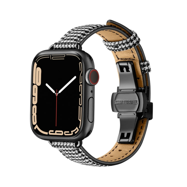 Slimming Butterfly Buckle Watchband For Apple Watch Series, 7 41mm / 6&SE&5&4 40mm / 3&2&1 38mm, 7 45mm / 6&SE&5&4 44mm / 3&2&1 42mm