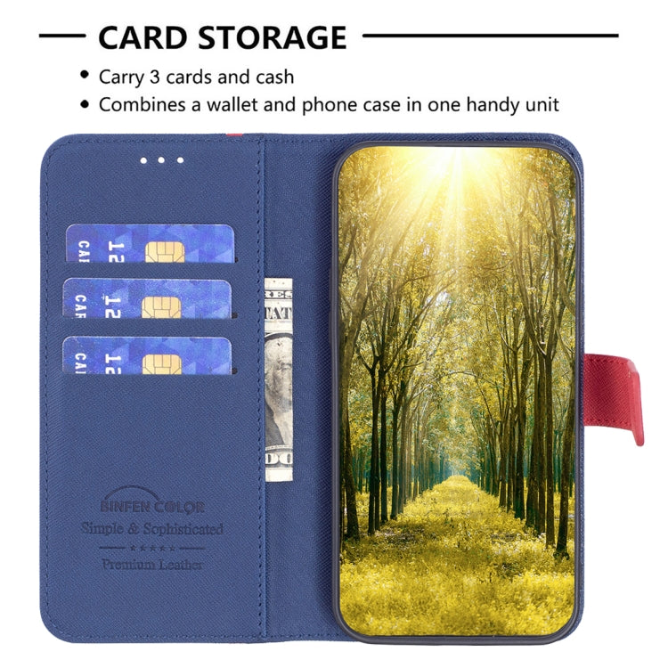 BF13 Color Matching Cross Texture Leather Phone Case, For iPhone 13 Pro Max