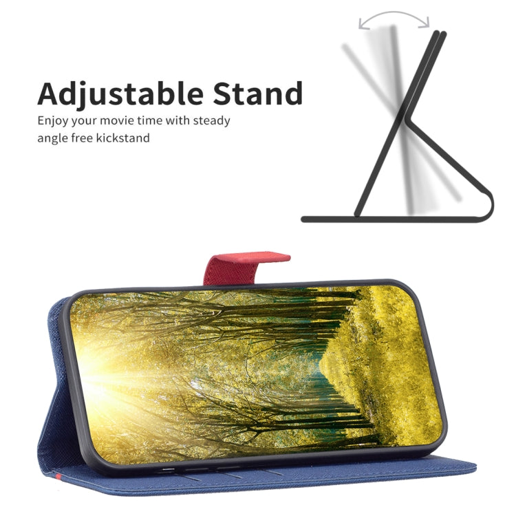BF13 Color Matching Cross Texture Leather Phone Case, For iPhone 13 Pro Max