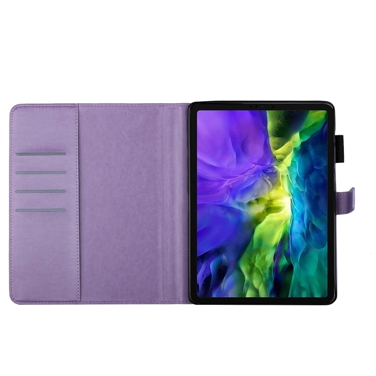 Étui intelligent en cuir pour tablette avec motif papillon en relief