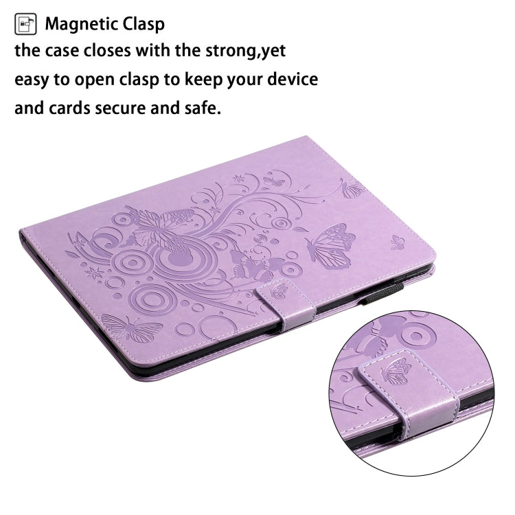 Étui intelligent en cuir pour tablette avec motif papillon en relief