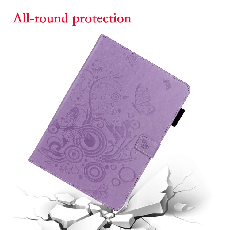 Étui intelligent en cuir pour tablette avec motif papillon en relief