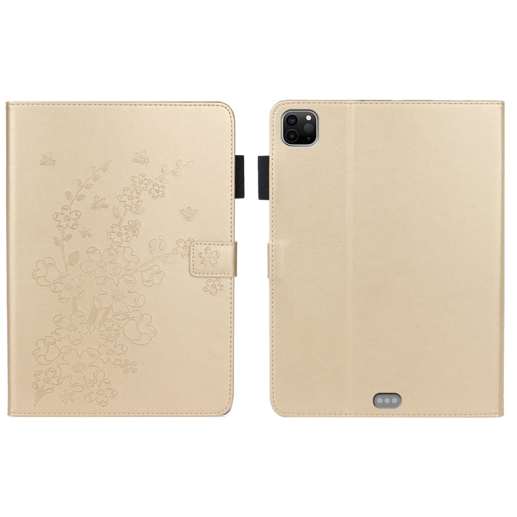 Étui en cuir intelligent avec motif de prune en relief pour tablette, pour iPad Pro 11 pouces 2020/2018, pour iPad mini 2024/mini 6