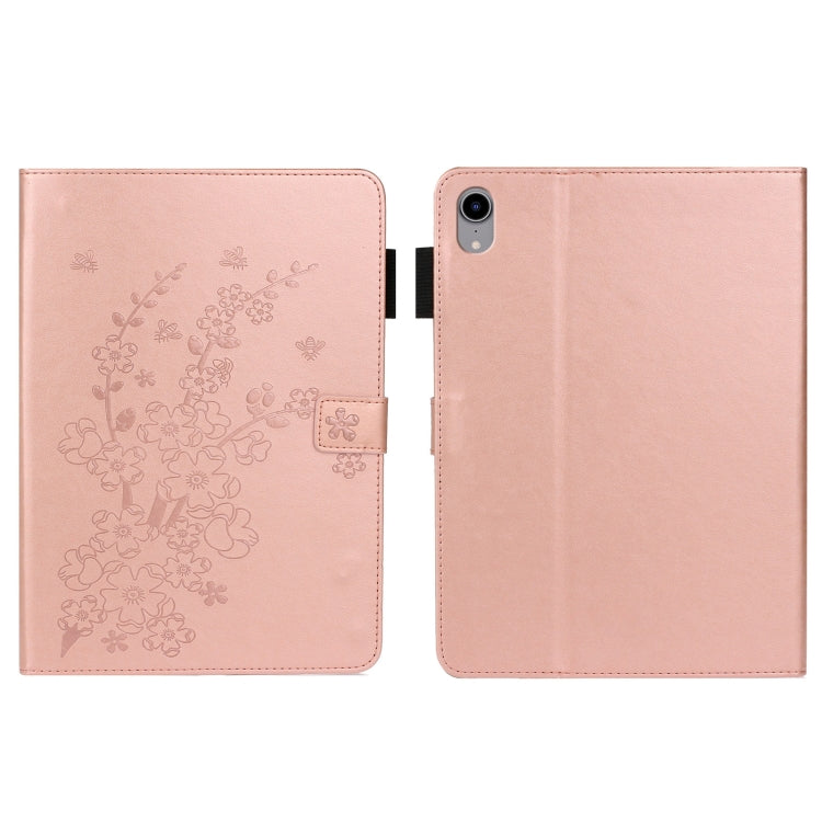 Étui en cuir intelligent avec motif de prune en relief pour tablette, pour iPad Pro 11 pouces 2020/2018, pour iPad mini 2024/mini 6