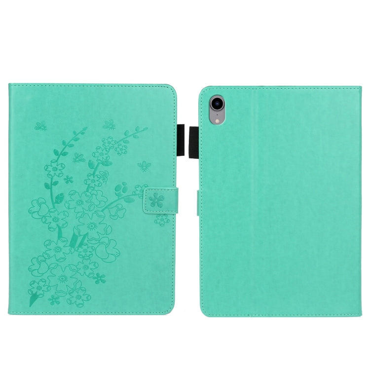 Étui en cuir intelligent avec motif de prune en relief pour tablette, pour iPad Pro 11 pouces 2020/2018, pour iPad mini 2024/mini 6