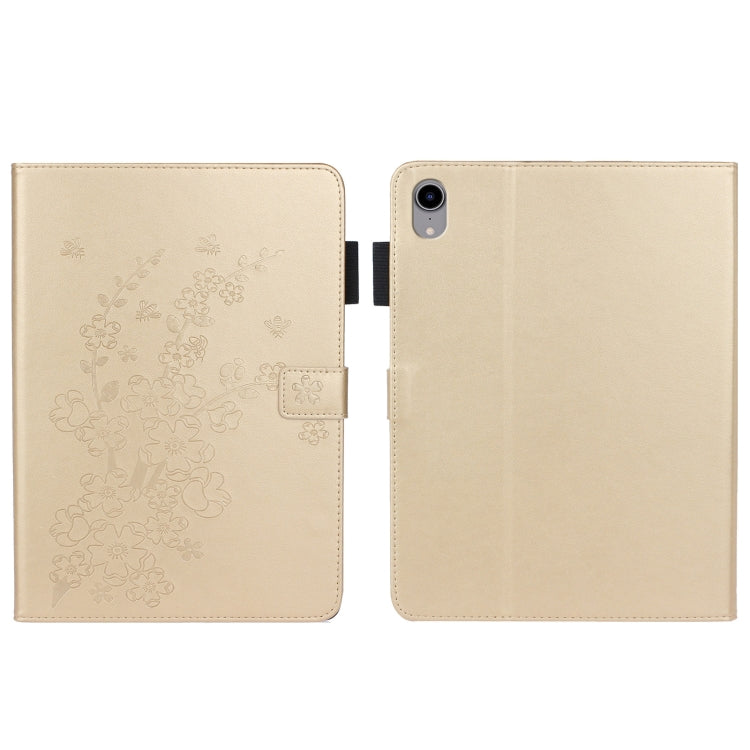 Étui en cuir intelligent avec motif de prune en relief pour tablette, pour iPad Pro 11 pouces 2020/2018, pour iPad mini 2024/mini 6