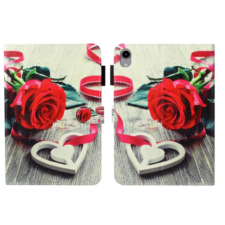 Cross Texture Painted Smart Leather Tablet Case, For iPad mini 2024 / mini 6