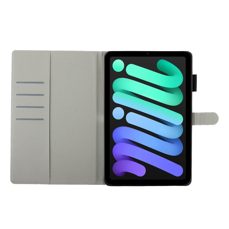 Étui en cuir intelligent avec texture croisée pour tablette, pour iPad mini 2024/mini 6