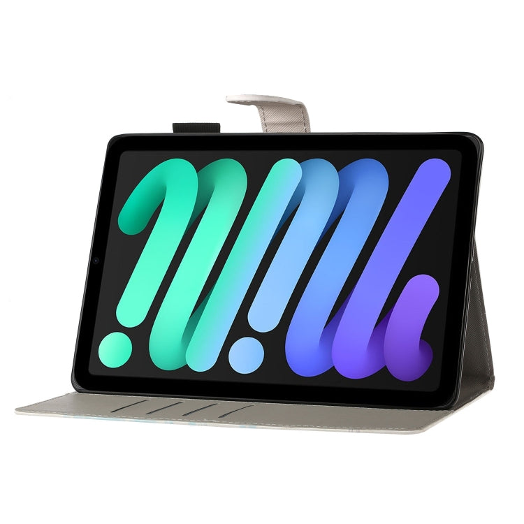 Étui en cuir intelligent avec texture croisée pour tablette, pour iPad mini 2024/mini 6