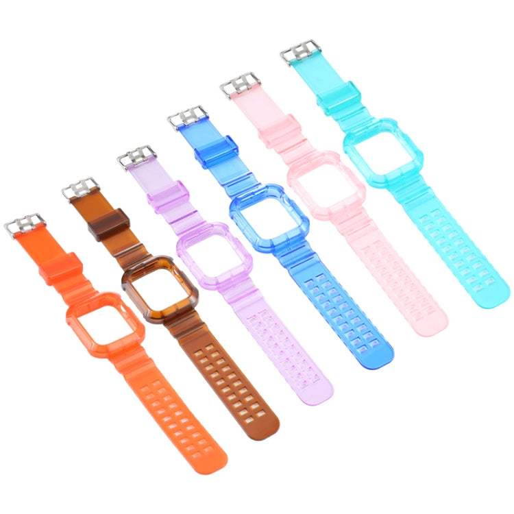 Transparent Watch Band For Apple Watch Series 8&7 45mm / SE 2&6&SE&5&4 44mm / 3&2&1 42mm(Transparent Brown), 7 41mm / 6&SE&5&4 40mm / 3&2&1 38mm, 7 45mm / 6&SE&5&4 44mm / 3&2&1 42mm