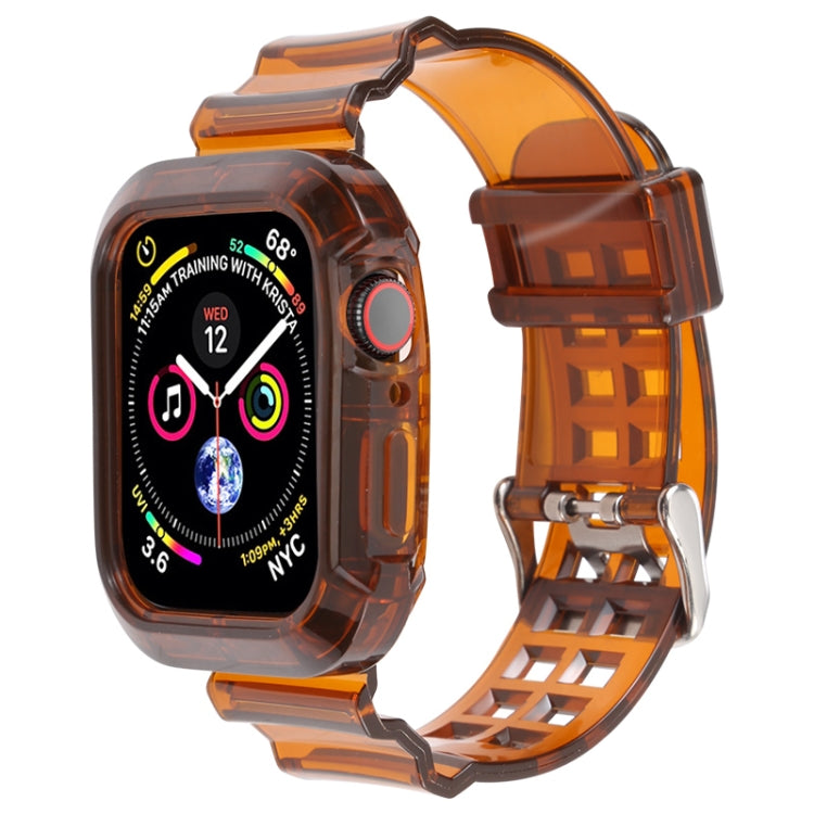 Transparent Watch Band For Apple Watch Series 8&7 45mm / SE 2&6&SE&5&4 44mm / 3&2&1 42mm(Transparent Brown), 7 41mm / 6&SE&5&4 40mm / 3&2&1 38mm, 7 45mm / 6&SE&5&4 44mm / 3&2&1 42mm
