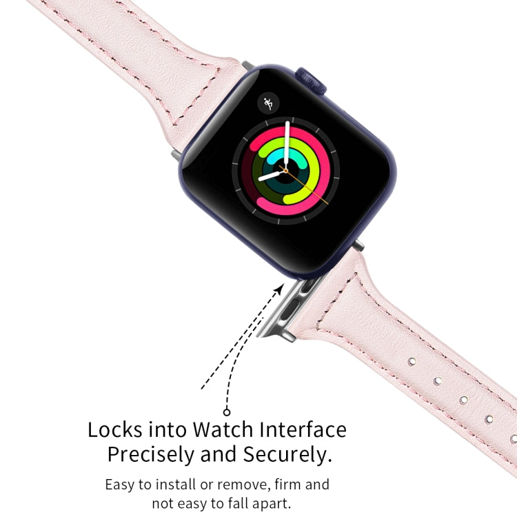 Genuine Leather Watch Band For Apple Watch Series, 7 41mm / 6&SE&5&4 40mm / 3&2&1 38mm