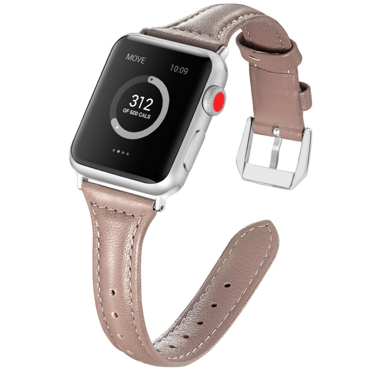 Genuine Leather Watch Band For Apple Watch Series, 7 45mm / 6&SE&5&4 44mm / 3&2&1 42mm