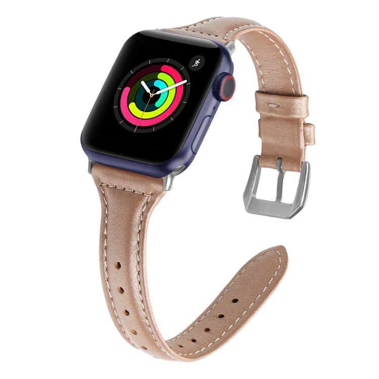 Genuine Leather Watch Band For Apple Watch Series, 7 45mm / 6&SE&5&4 44mm / 3&2&1 42mm