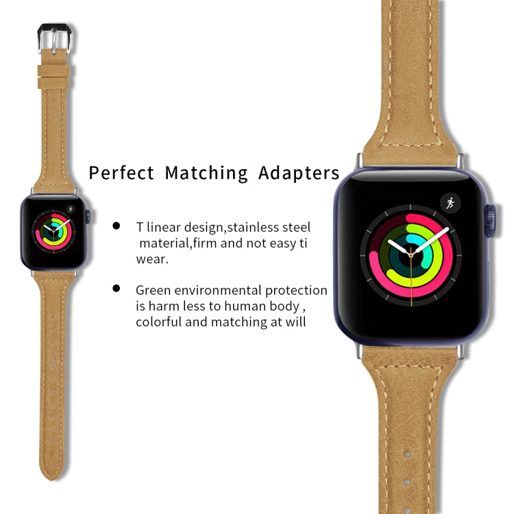 Genuine Leather Watch Band For Apple Watch Series, 7 41mm / 6&SE&5&4 40mm / 3&2&1 38mm