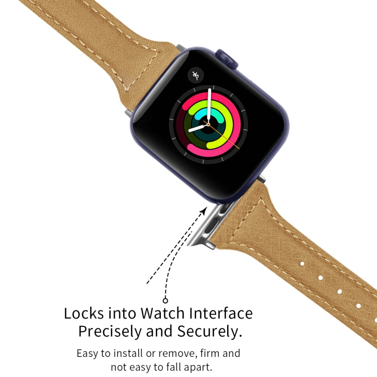 Genuine Leather Watch Band For Apple Watch Series, 7 41mm / 6&SE&5&4 40mm / 3&2&1 38mm