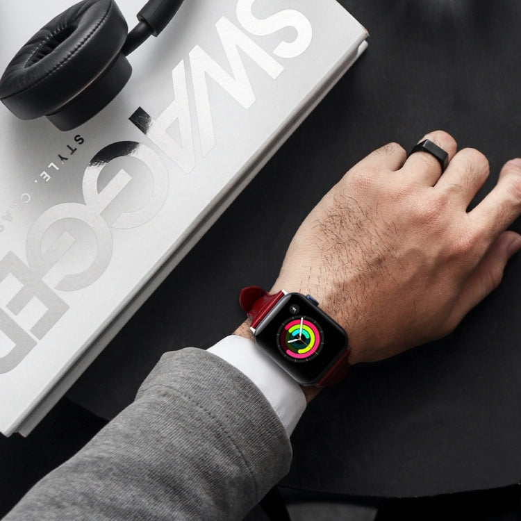 Genuine Leather Watch Band For Apple Watch Series, 7 45mm / 6&SE&5&4 44mm / 3&2&1 42mm