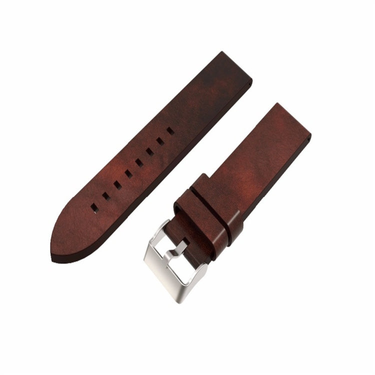 (Not Quick Release) Leather Strap, For Garmin Fenix 5S