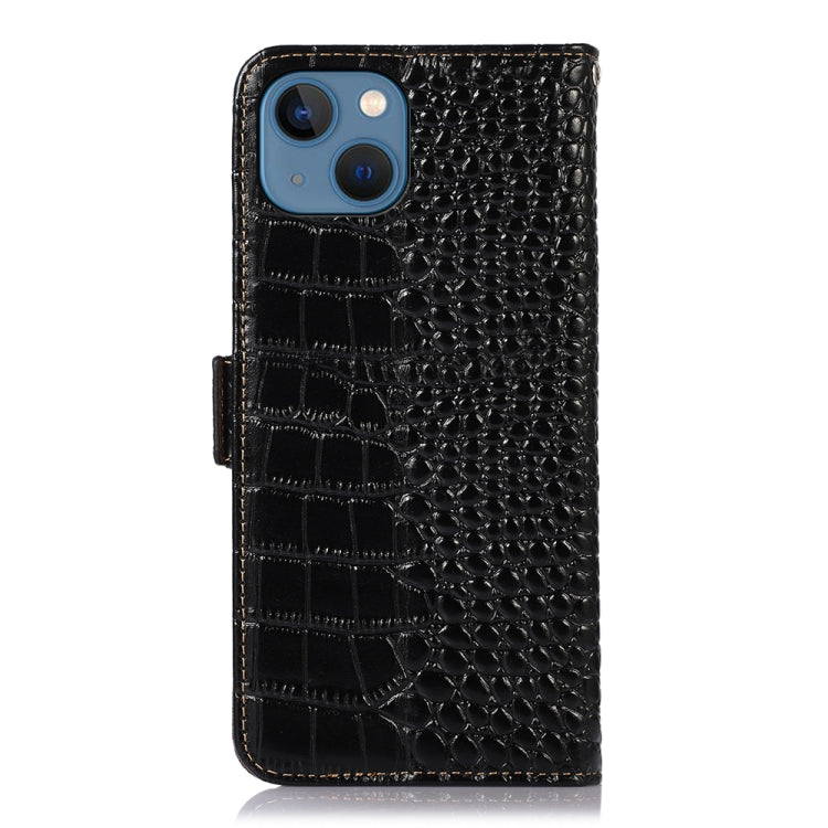 Crocodile Top Layer Cowhide Leather Phone Case, For iPhone 13