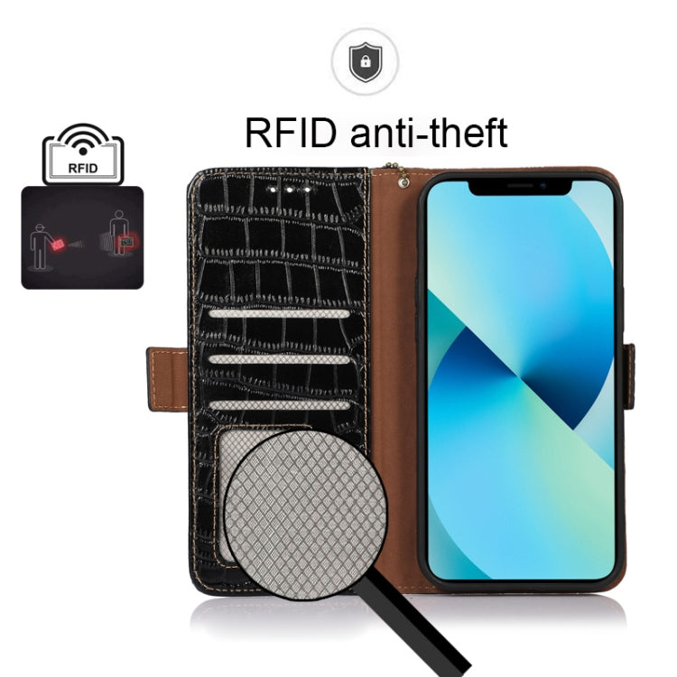 Crocodile Top Layer Cowhide Leather Phone Case, For Nokia X100, For OPPO Reno7 4G Global/F21 Pro 4G, For Xiaomi Redmi 10A / 9C, For Samsung Galaxy F23 5G / M23, For Samsung Galaxy M53 5G, For Xiaomi 12 Pro