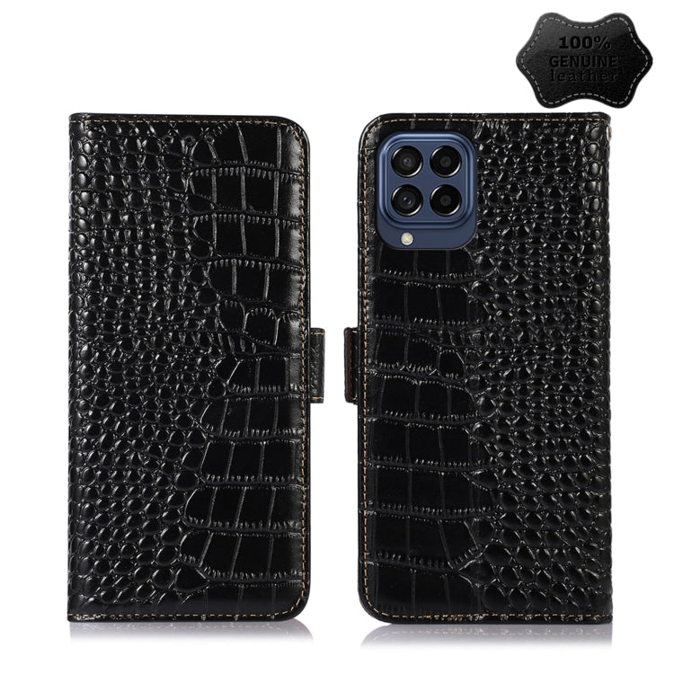 Crocodile Top Layer Cowhide Leather Phone Case, For Nokia X100, For OPPO Reno7 4G Global/F21 Pro 4G, For Xiaomi Redmi 10A / 9C, For Samsung Galaxy F23 5G / M23, For Samsung Galaxy M53 5G, For Samsung Galaxy S21 FE 5G