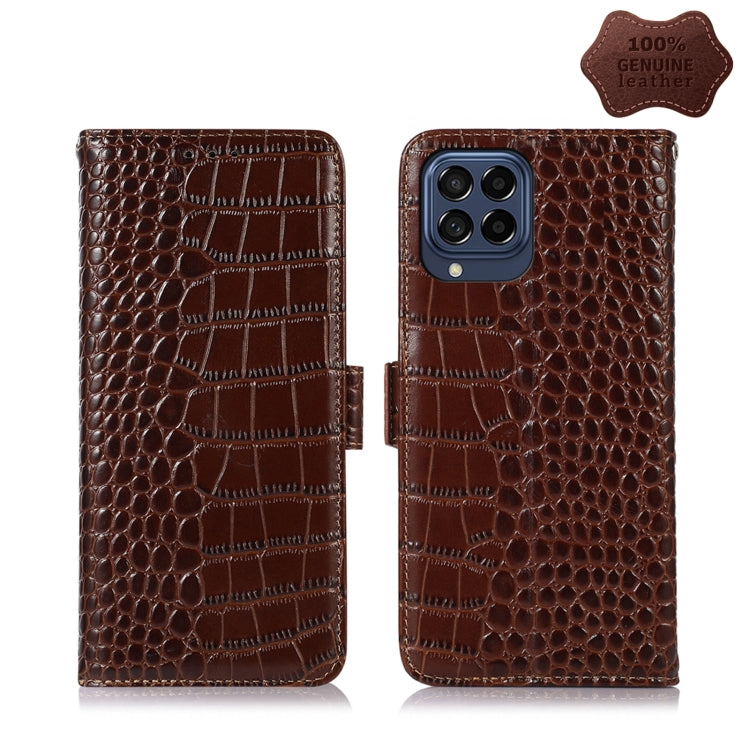 Crocodile Top Layer Cowhide Leather Phone Case, For Nokia X100, For OPPO Reno7 4G Global/F21 Pro 4G, For Xiaomi Redmi 10A / 9C, For Samsung Galaxy F23 5G / M23, For Samsung Galaxy M53 5G, For Samsung Galaxy S21 FE 5G