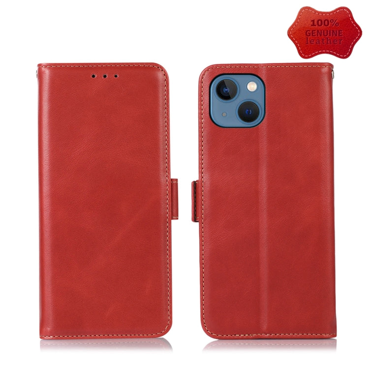 Crazy Horse Top Layer Cowhide Leather Phone Case, For iPhone 13