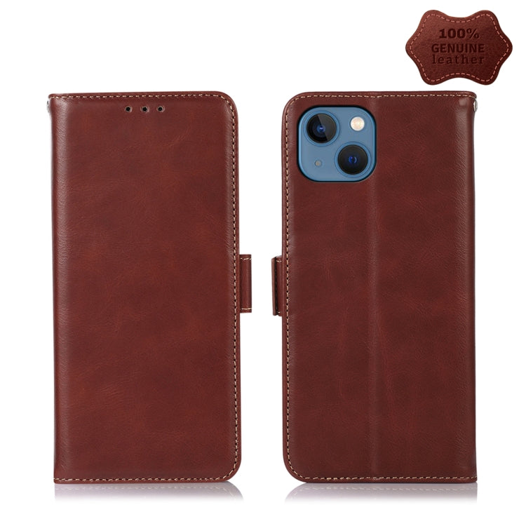 Crazy Horse Top Layer Cowhide Leather Phone Case, For iPhone 13
