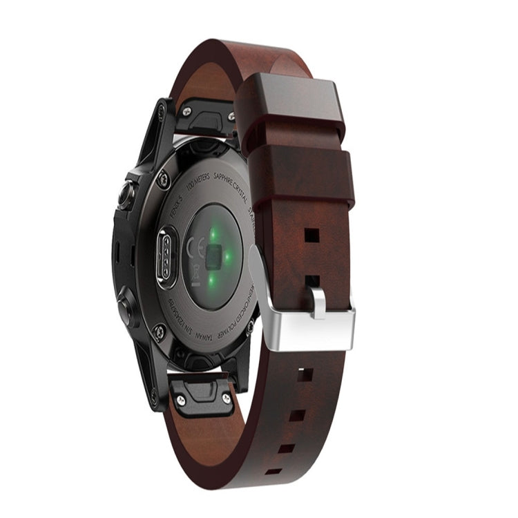 Quick Release Leather Strap, For Garmin Fenix 5