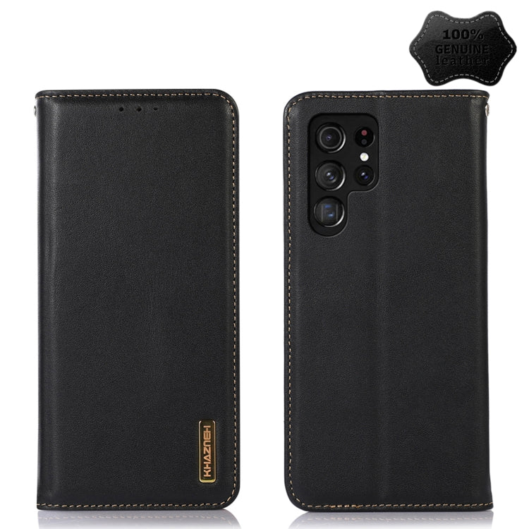 KHAZNEH Étui en cuir de vachette nappa pour Xiaomi 12 Pro, Samsung Galaxy S22+ 5G, Samsung Galaxy S22 Ultra 5G et Samsung Galaxy S22 5G