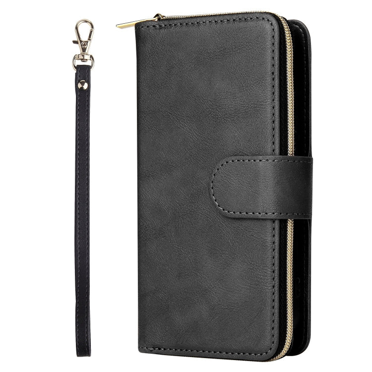 9 Card Slots Zipper Wallet Bag Leather Phone Case