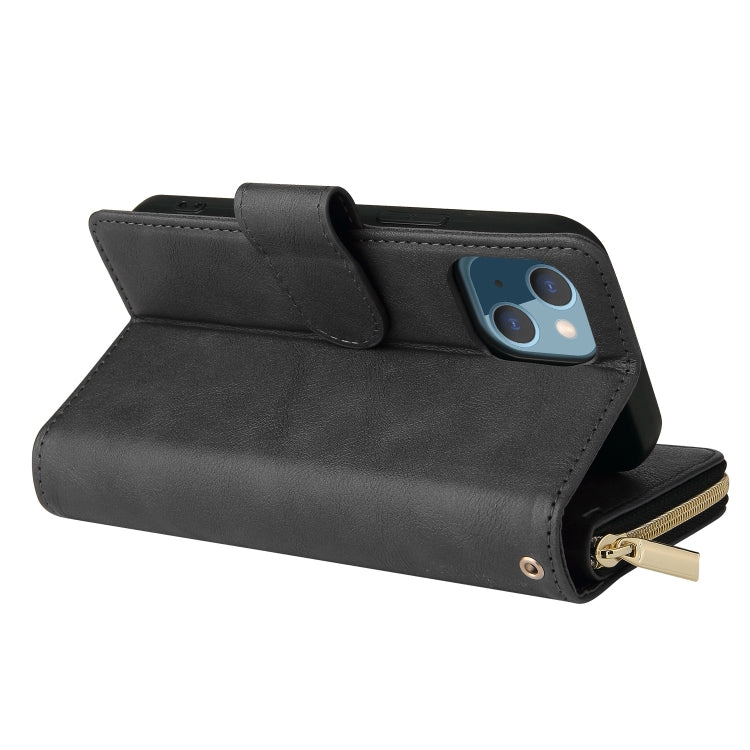 9 Card Slots Zipper Wallet Bag Leather Phone Case