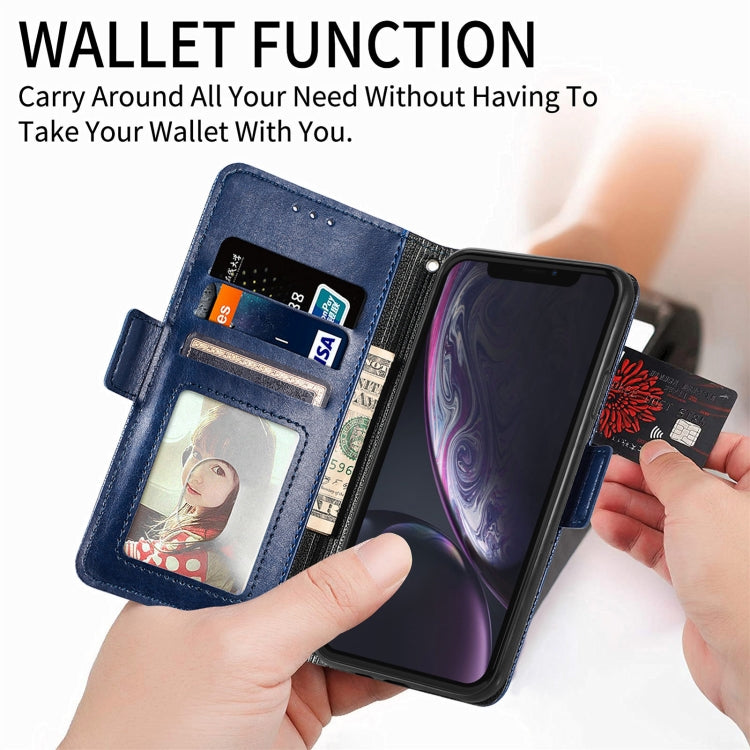 Grid Leather Flip Phone Case, For iPhone XS Max, For iPhone XS / X, For iPhone XR, For iPhone SE 2022 / SE 2020 / 8 / 7