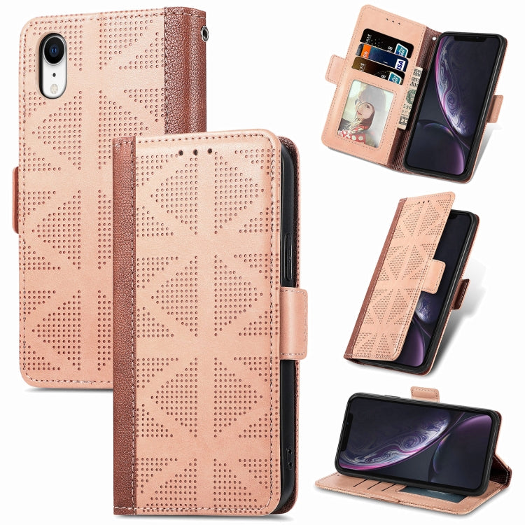 Grid Leather Flip Phone Case, For iPhone XS Max, For iPhone XS / X, For iPhone XR, For iPhone SE 2022 / SE 2020 / 8 / 7