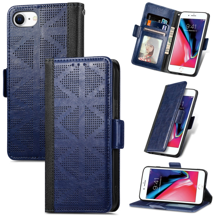 Grid Leather Flip Phone Case, For iPhone XS Max, For iPhone XS / X, For iPhone XR, For iPhone SE 2022 / SE 2020 / 8 / 7