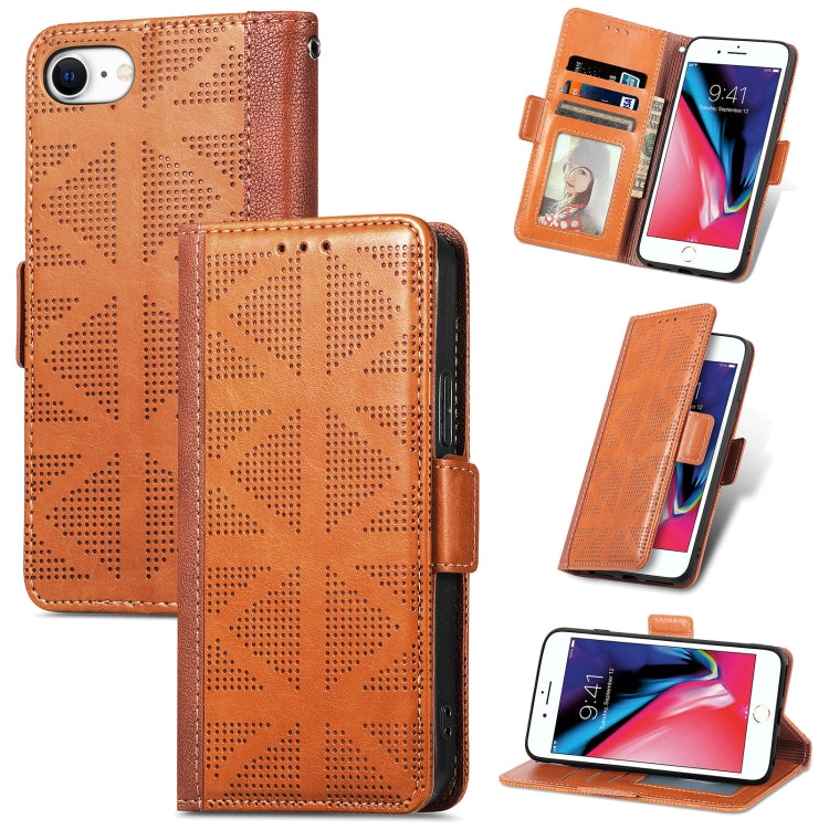 Grid Leather Flip Phone Case, For iPhone XS Max, For iPhone XS / X, For iPhone XR, For iPhone SE 2022 / SE 2020 / 8 / 7
