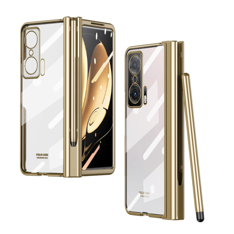 Full Body Electroplating Hinge Phone Case with Stylus, For Huawei Mate X2 with Film, For Honor Magic V with Film, For Xiaomi Mi Mix Fold with Film