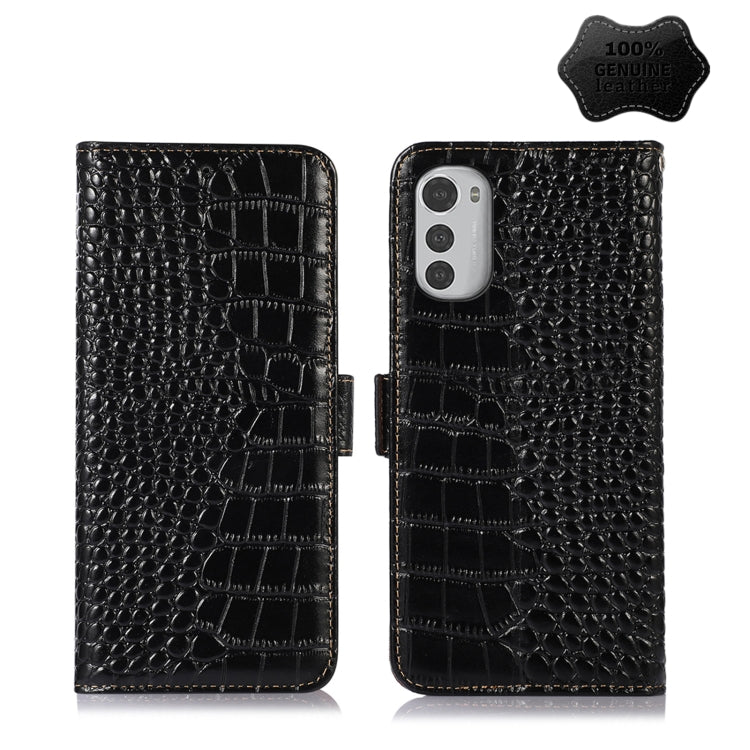 Crocodile Top Layer Cowhide Leather Phone Case, For Motorola Moto E32 4G, For Xiaomi 12 Lite