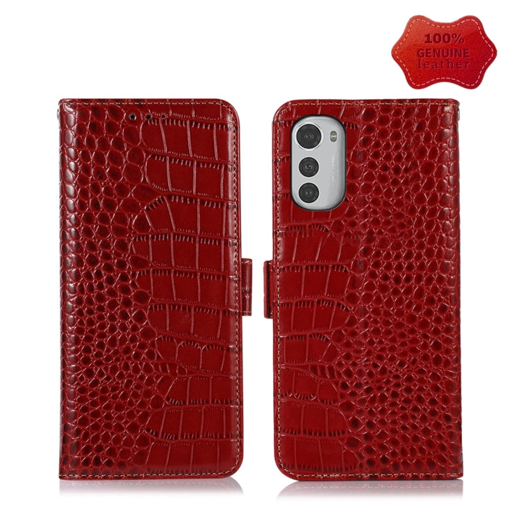 Crocodile Top Layer Cowhide Leather Phone Case, For Motorola Moto E32 4G, For Xiaomi 12 Lite