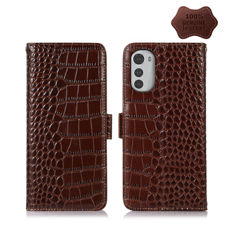 Crocodile Top Layer Cowhide Leather Phone Case, For Motorola Moto E32 4G, For Xiaomi 12 Lite