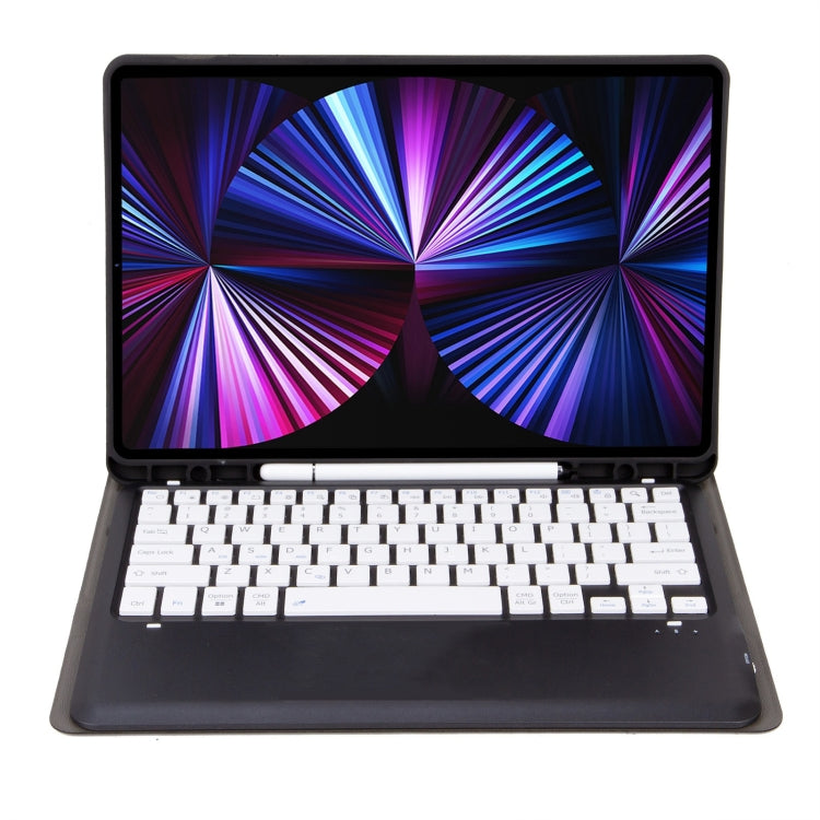 Étui en cuir avec clavier Bluetooth amovible C12B pour iPad Air 13 (2025/2024/Pro 12,9 pouces) (2021/2020/2018)