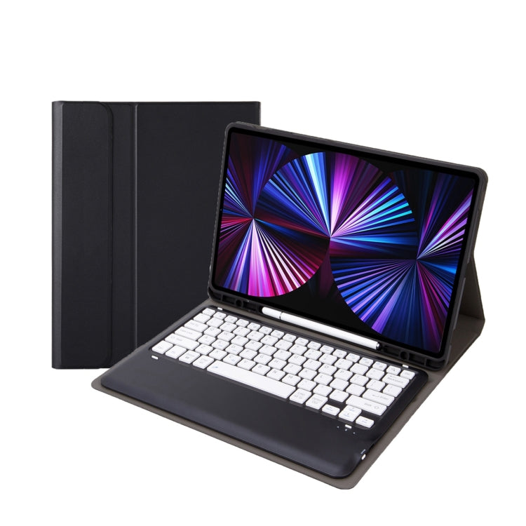 Étui en cuir avec clavier Bluetooth amovible C12B pour iPad Air 13 (2025/2024/Pro 12,9 pouces) (2021/2020/2018)